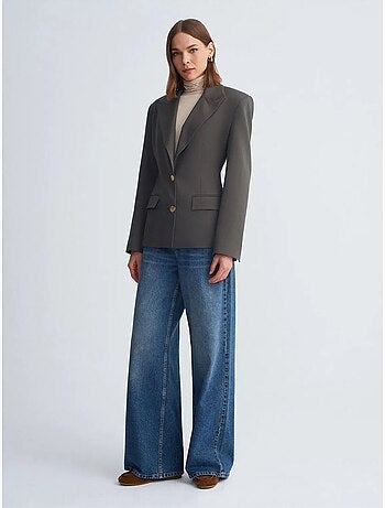 Blazer cintré en crêpe à col châle dilvin