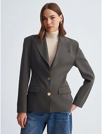 Blazer cintré en crêpe à col châle dilvin