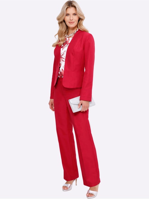 Blazer coupe courte avec col V et fermeture à crochet - Taille standard - Moda Vilona - Kiabi