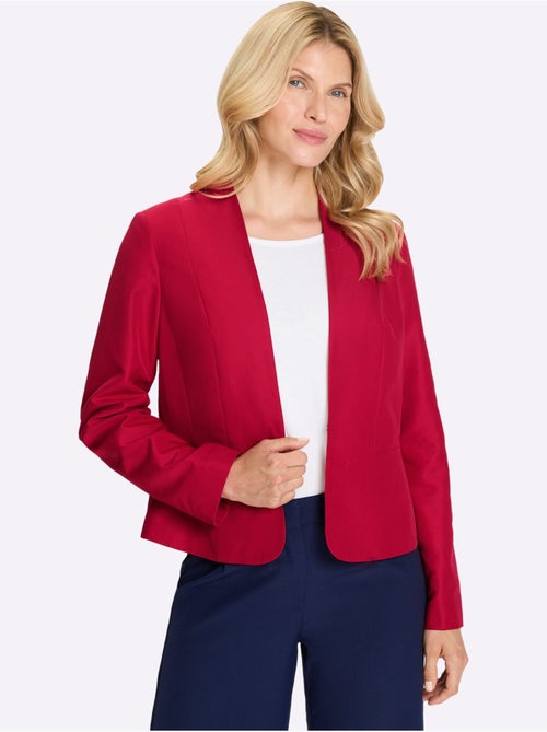 Blazer coupe courte avec col V et fermeture à crochet - Taille standard - Moda Vilona - Kiabi