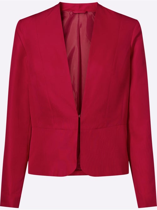 Blazer coupe courte avec col V et fermeture à crochet - Taille standard - Moda Vilona - Kiabi