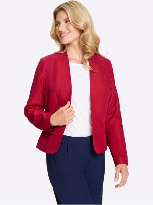 Blazer coupe courte avec col V et fermeture à crochet - Taille standard - Moda Vilona - Kiabi