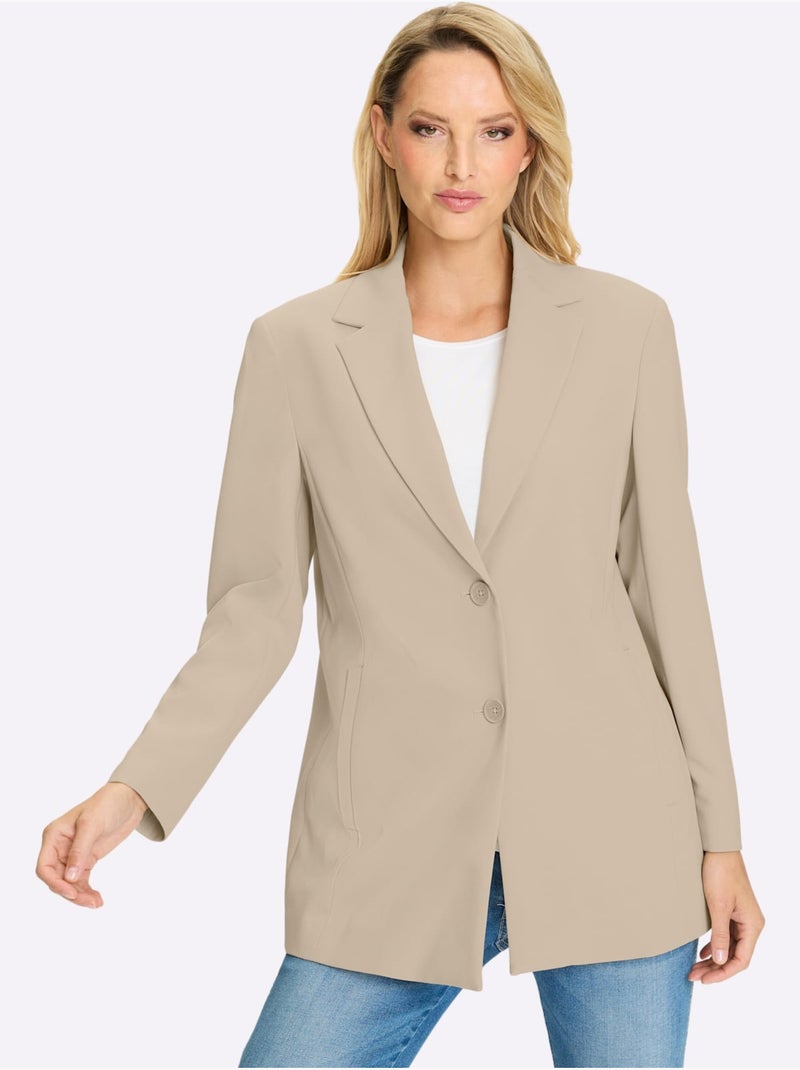 Blazer Coupe Droite - Taille Standard - Helline Beige - Kiabi