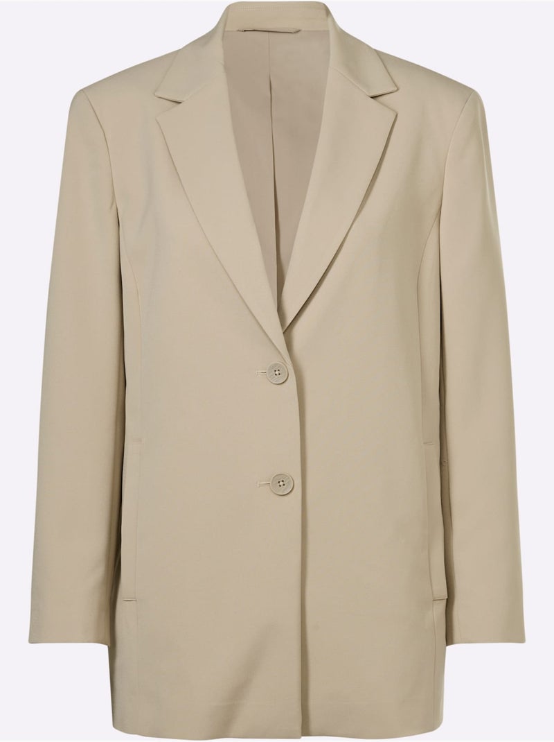 Blazer Coupe Droite - Taille Standard - Helline Beige - Kiabi