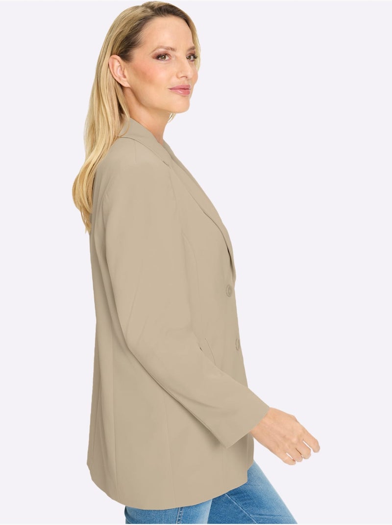 Blazer Coupe Droite - Taille Standard - Helline Beige - Kiabi