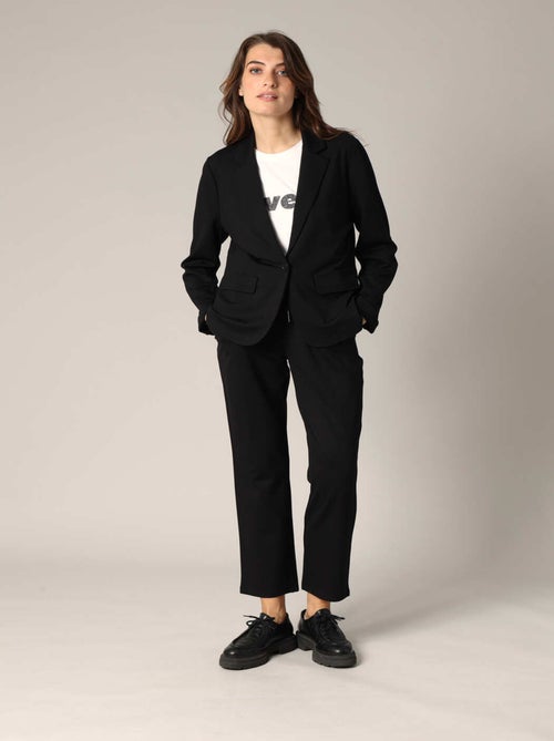 Blazer coupe droite avec col à revers et poches passepoilées 'Deeluxe' - Kiabi