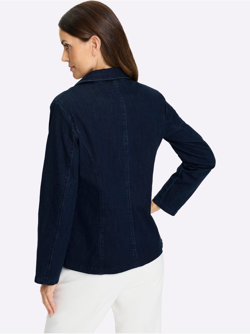 Blazer Coupe Féminine - Taille Standard - Helline Bleu foncé - Kiabi