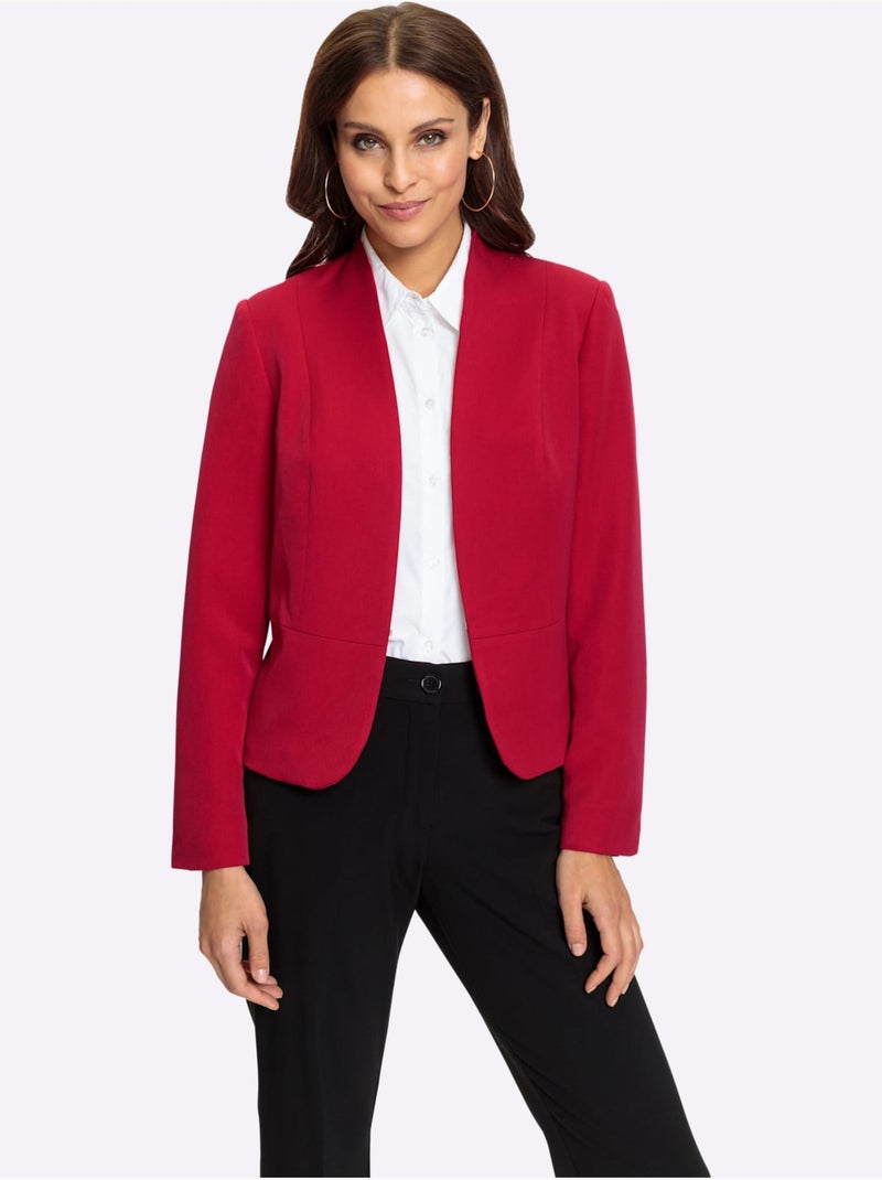 Blazer Court 34% Viscose - Taille Standard - Witt Rouge - Kiabi