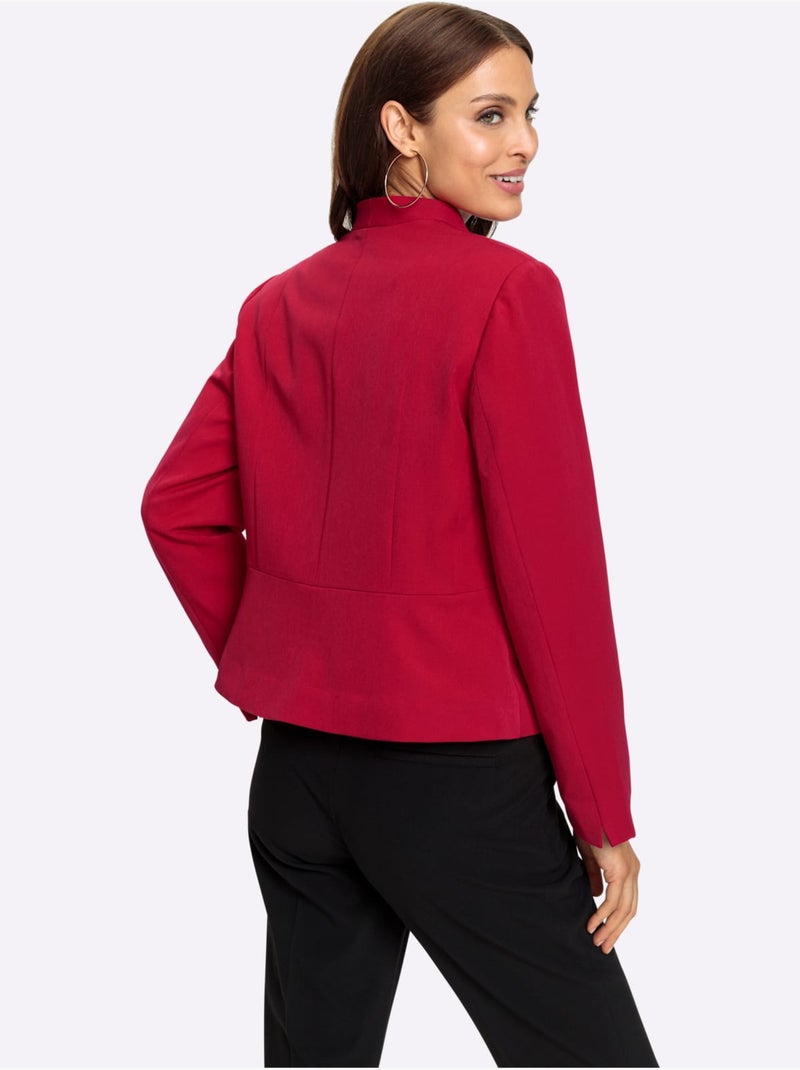 Blazer Court 34% Viscose - Taille Standard - Witt Rouge - Kiabi