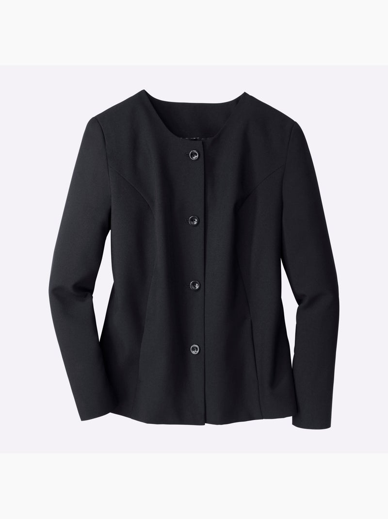 Blazer Court Aspect Soigné - Taille Standard - Moda Vilona Noir - Kiabi