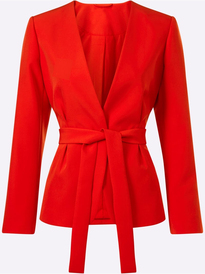 Blazer Court Ceinture - Taille Standard - helline Rouge - Kiabi