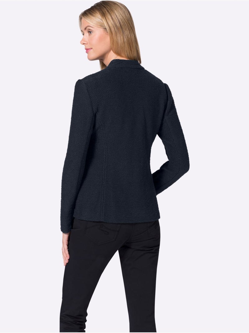 Blazer court qualité ultra-douce - taille standard - moda vilona Bleu marine - Kiabi
