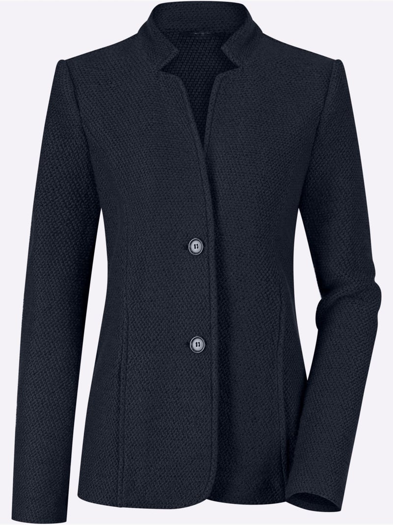 Blazer court qualité ultra-douce - taille standard - moda vilona Bleu marine - Kiabi