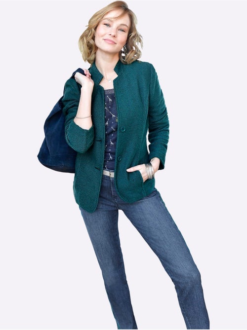 Blazer court qualité ultra-douce - taille standard - moda vilona - Kiabi Blazer court qualité ultra-douce - taille standard - moda vilona - Kiabi