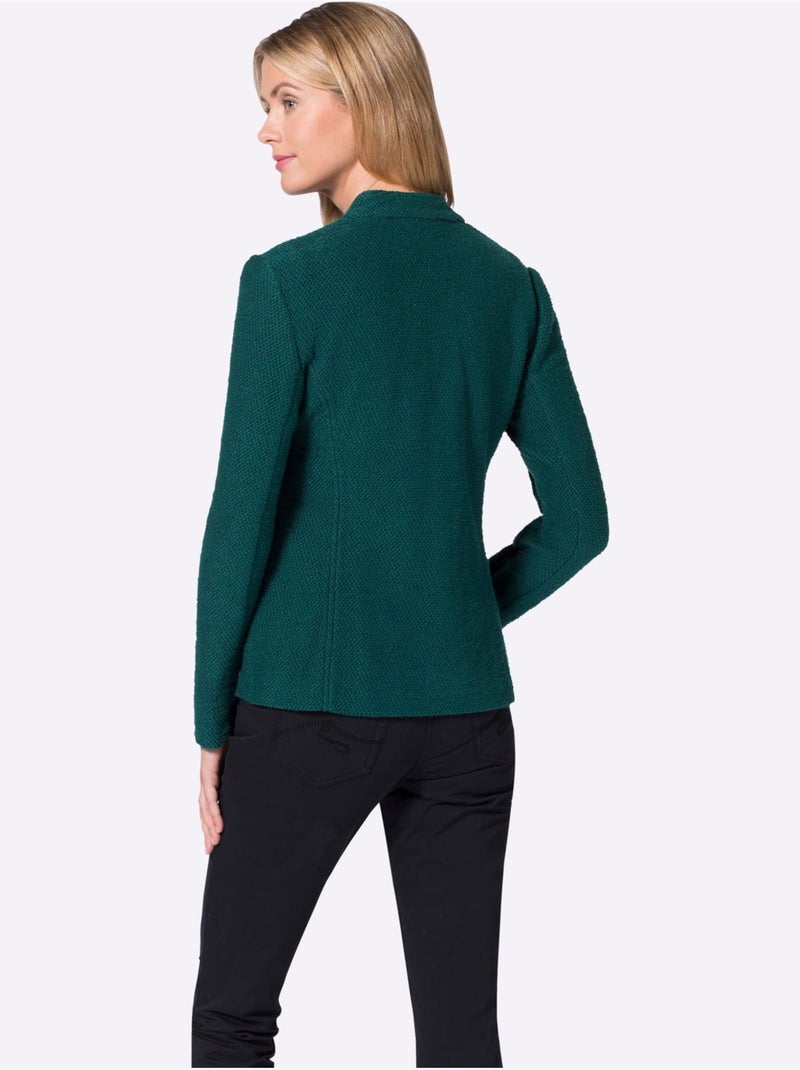 Blazer court qualité ultra-douce - taille standard - moda vilona Bleu pétrole - Kiabi