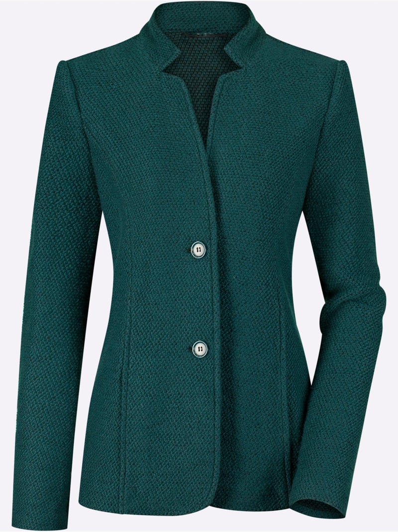 Blazer court qualité ultra-douce - taille standard - moda vilona Bleu pétrole - Kiabi