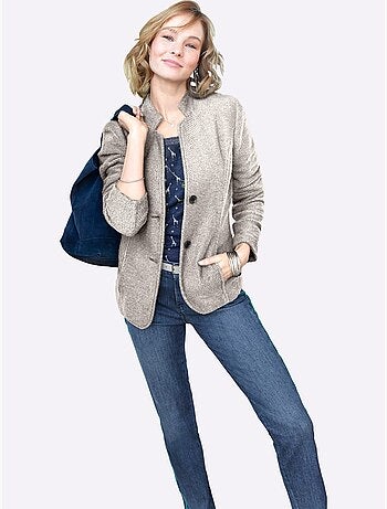 Blazer court qualité ultra-douce - taille standard - moda vilona