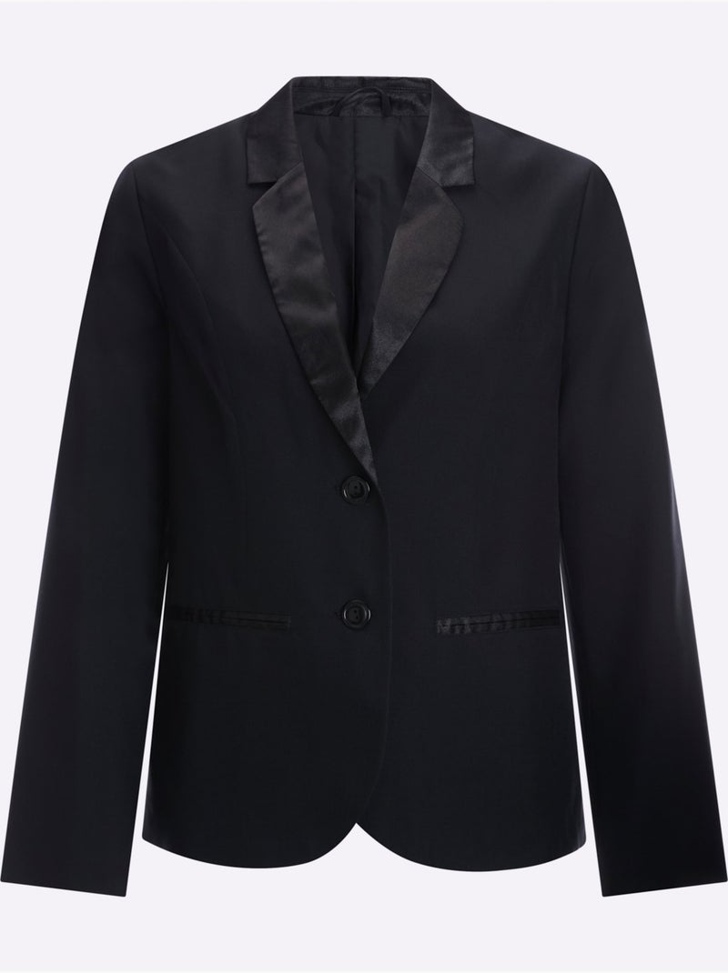 Blazer Coutures Princesse Structurantes - Taille Standard - Moda Vilona Noir - Kiabi