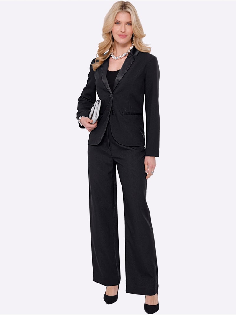 Blazer Coutures Princesse Structurantes - Taille Standard - Moda Vilona Noir - Kiabi