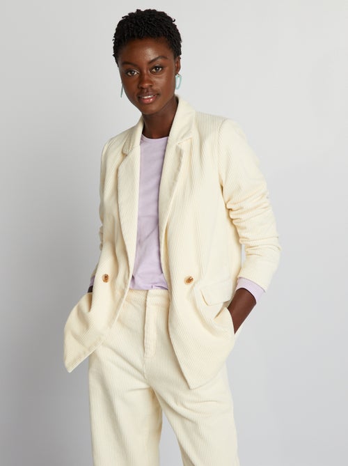 Blazer croisé en velours - Kiabi