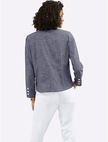 Veste blazer pur coton avec col à revers et manches longues - Taille standard - Witt