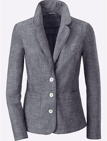Veste blazer pur coton avec col à revers et manches longues - Taille standard - Witt