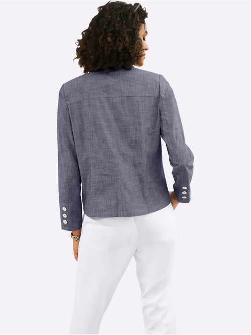 Blazer en coton à col revers et manches longues poches plaquées - taille standard - witt - Kiabi Blazer en coton à col revers et manches longues poches plaquées - taille standard - witt - Kiabi