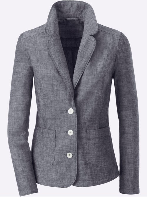 Blazer en coton à col revers et manches longues poches plaquées - taille standard - witt - Kiabi Blazer en coton à col revers et manches longues poches plaquées - taille standard - witt - Kiabi