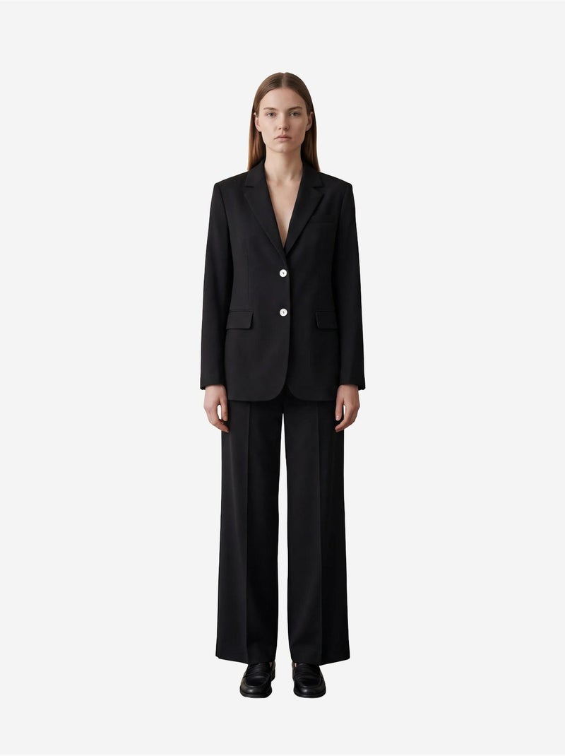 Blazer en coton et lin avec fermeture boutonnée my fashion Noir - Kiabi