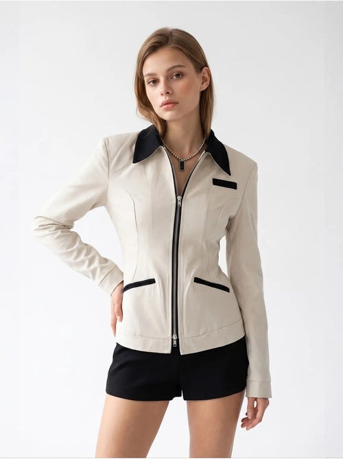 Blazer en coton mixray - Kiabi Blazer en coton mixray - Kiabi