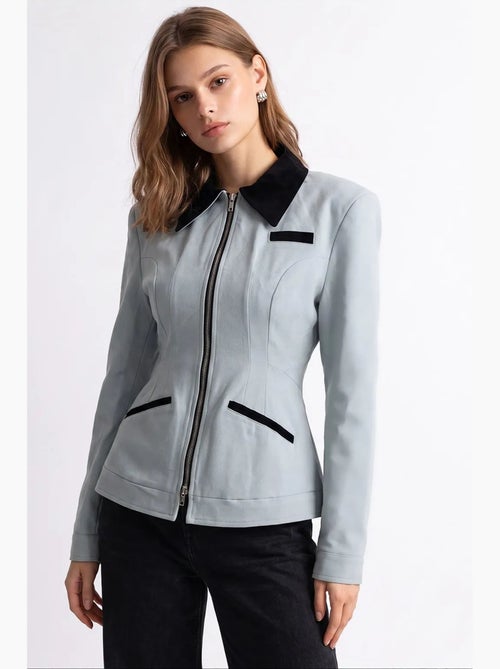 Blazer en coton mixray - Kiabi