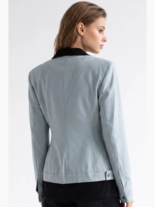 Blazer en coton mixray - Kiabi