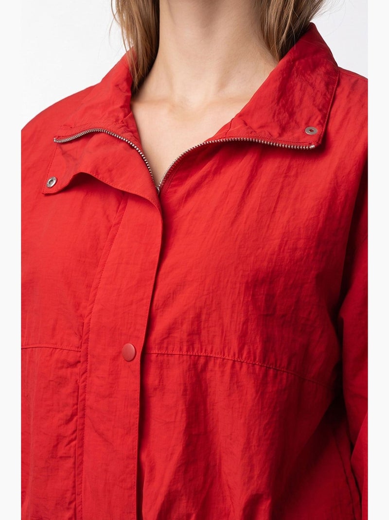 Blazer en coton mixray Rouge - Kiabi
