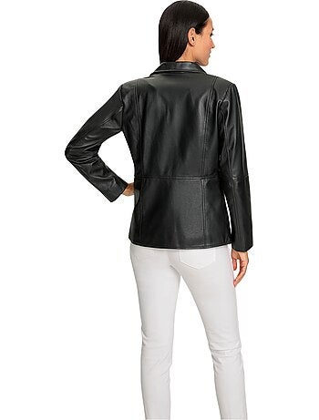 Blazer En Cuir 100% Cuir Agneau Nappa - Taille Standard - helline