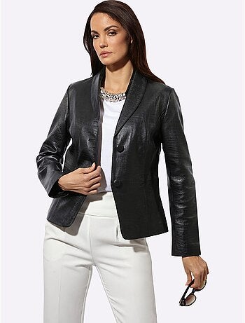 Blazer en cuir 100% cuir agneau nappa - taille standard - helline