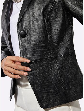 Blazer en cuir 100% cuir agneau nappa - taille standard - helline