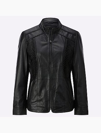 Blazer En Cuir Cuir Agneau Nappa De Qualité - Taille Standard - helline