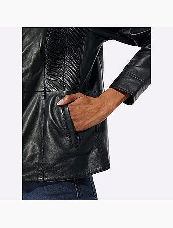 Blazer En Cuir Cuir Agneau Nappa De Qualité - Taille Standard - helline