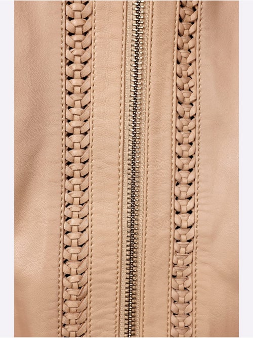 Blazer En Cuir Pur Cuir D'agneau Nappa - Taille Standard - Helline - Kiabi