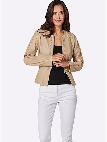Blazer En Cuir Pur Cuir D'agneau Nappa - Taille Standard - helline