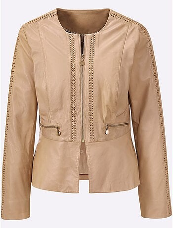 Blazer En Cuir Pur Cuir D'agneau Nappa - Taille Standard - helline