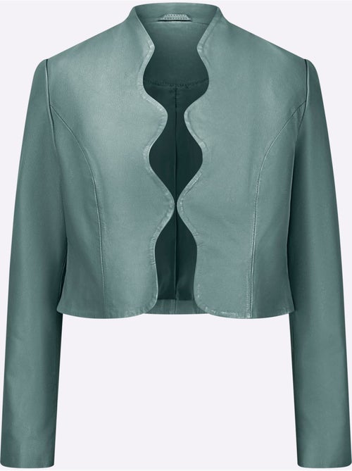 Blazer En Cuir Pur Cuir D'agneau Nappa - Taille Standard - Helline - Kiabi