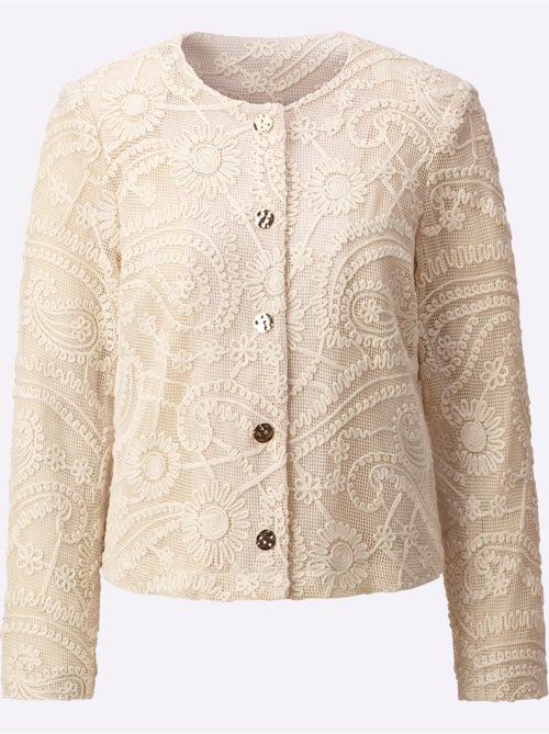Blazer En Dentelle Tissu Extérieur 100% Coton - Taille Standard - Helline - Kiabi Blazer En Dentelle Tissu Extérieur 100% Coton - Taille Standard - Helline - Kiabi