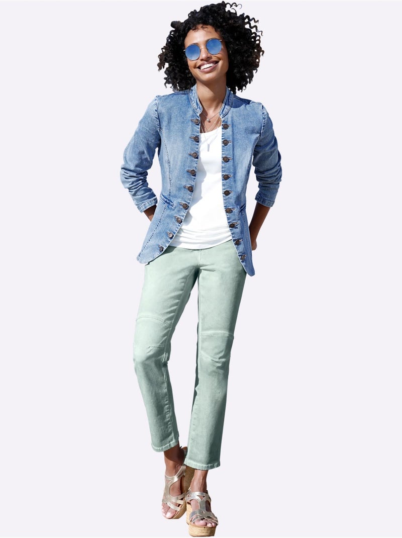 Blazer En Jean 95% Coton - Taille Standard - Helline Bleu - Kiabi