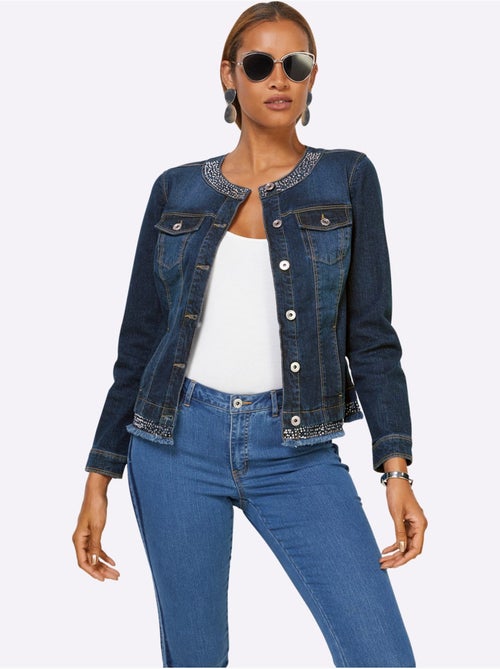 Blazer En Jean 99% Coton - Taille Standard - Helline - Kiabi Blazer En Jean 99% Coton - Taille Standard - Helline - Kiabi