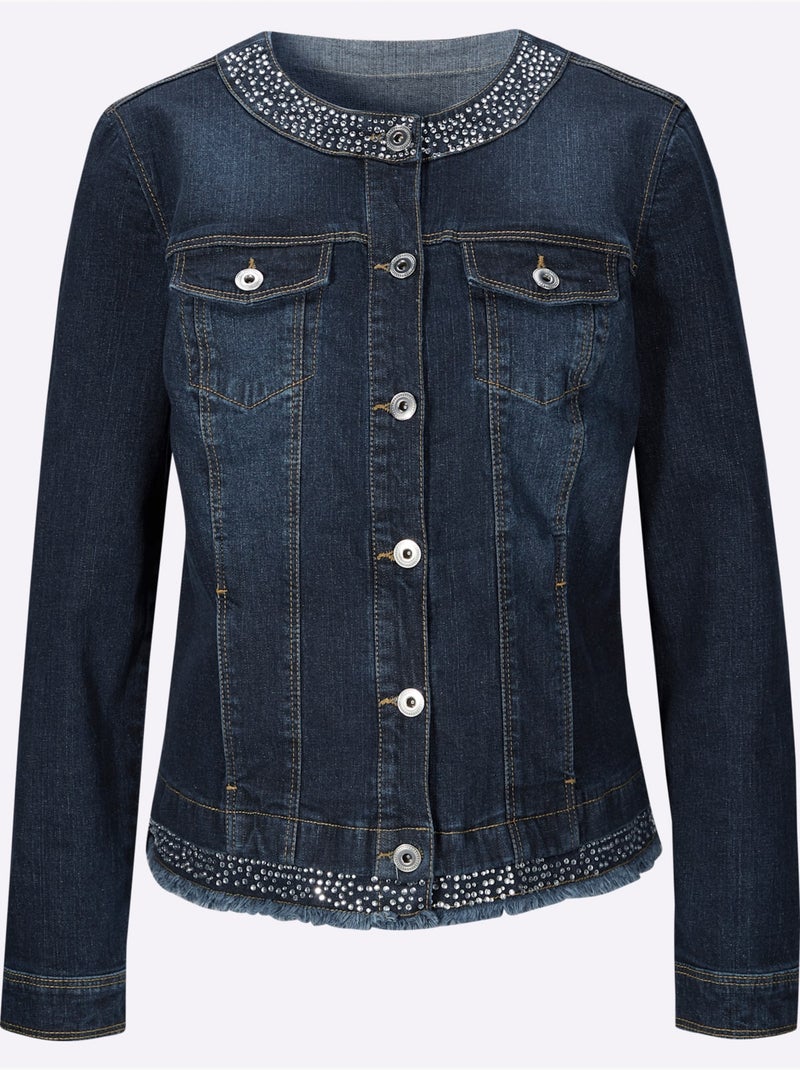 Blazer En Jean 99% Coton - Taille Standard - Helline Bleu foncé - Kiabi