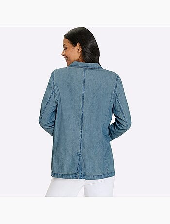 Blazer en jean avec col à revers et manches longues - Taille standard - Moda Vilona