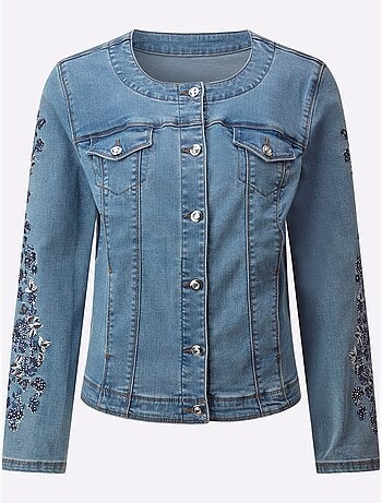 Blazer En Jean Avec Coton - Taille Standard - Helline