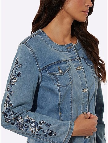 Blazer En Jean Avec Coton - Taille Standard - Helline