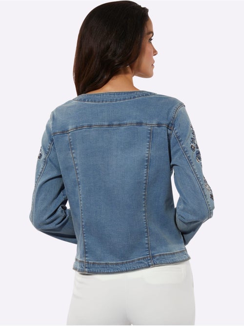Blazer En Jean Avec Coton - Taille Standard - Helline - Kiabi Blazer En Jean Avec Coton - Taille Standard - Helline - Kiabi